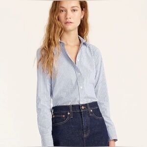 J.Crew Haberdashery Slim Fit Blue Stripe Button Down Shirt | Size S